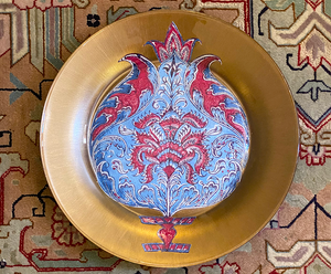 Bird Hand Painted and Gold Decoupage Plate - Flourish