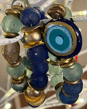 Load image into Gallery viewer, Tiered Aqua and navy bracelets
